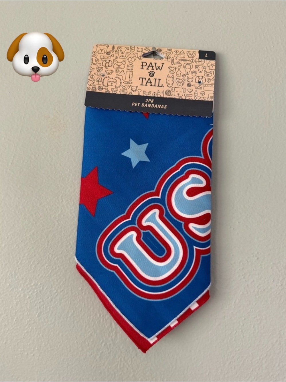 Paw & Tail Blue Red Stars Pet Bandana -2 Pack